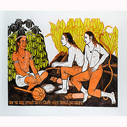 Rama & Laxmana talking to Hanuman