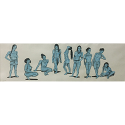 Blue group of women