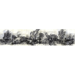 'The Storm’ Black ink on paper 11.5 x 53.5 inches 2023